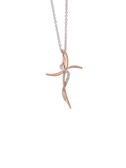 Collana con croce bicolor