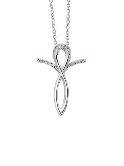 Collana con Croce oro bianco