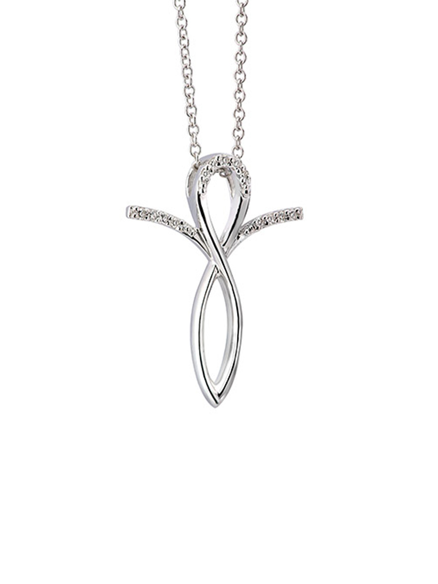 Collana con Croce oro bianco